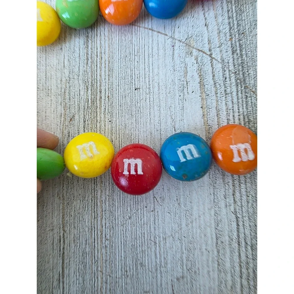 Vintage M&M Garland candy‎ Xmas decor rainbow red blue green